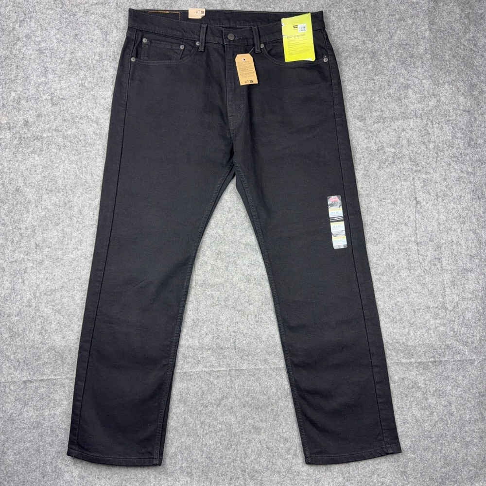 Levi's Jeans Mens 36x30 Black 506 Straight Leg Regular Flex Stretch Denim NWT
